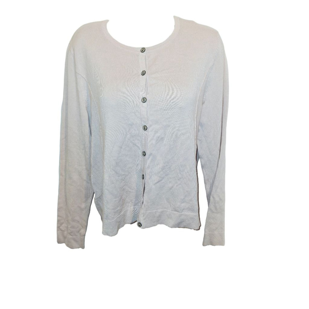 Oui Light Pink Ribbed super soft preppy high fashion Boardroom.chic L Cardigan